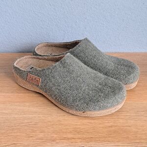 Taos Convertawool Green Wool Mules Women’s 7 38 Slip-On Clog Shoes Slippers